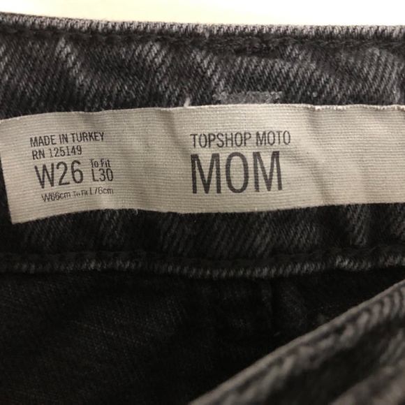 Topshop Moto Black Ripped Mom Jeans - Picture 2 of 3